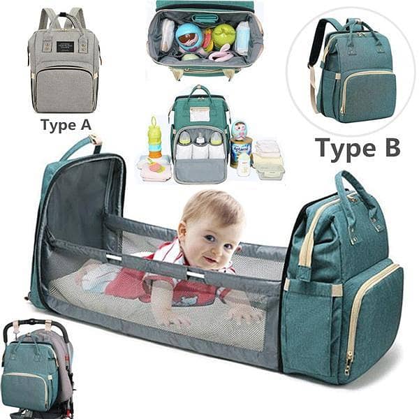 Portable Baby Bassinet and Diaper Bag Backpack with Changing Station and Waterproof Design