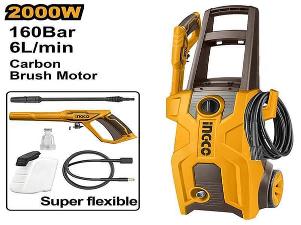 INGCO HPWR20018 High Pressure Washer with 2000W Motor and 160Bar Max Pressure