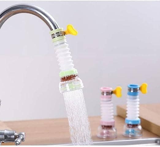 360 Degree Adjustable Water Filter Faucet for Kitchen - Water Saving Tap with Stones and Clip