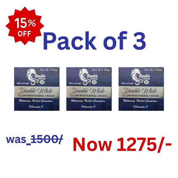 Double White 3D Whitening Cream with Vitamin E – Set of 3
