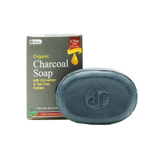 Dr. Romia Organic Charcoal Soap for Cleansing Acne, Blackheads, and Pores