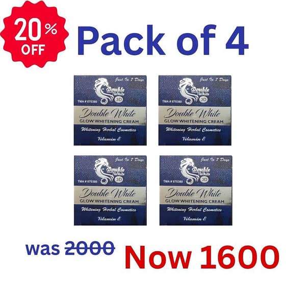 Double White 3D Whitening Cream with Vitamin E - Set of 4