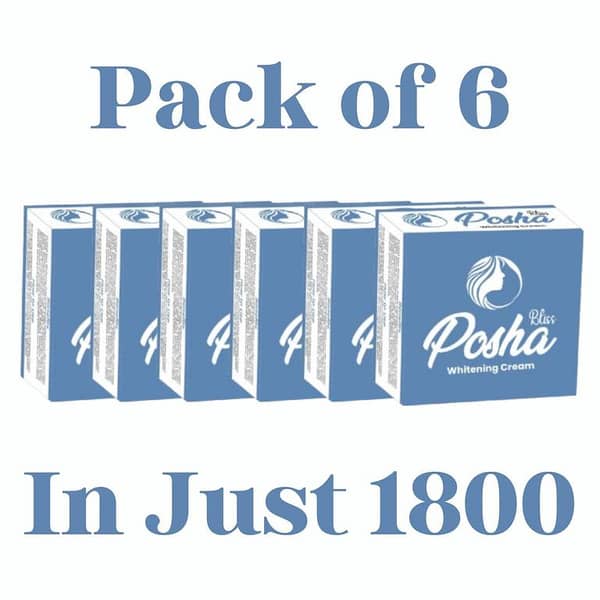 POSHA Bliss Whitening Cream - 6 Pack for Skin Brightening, Dark Spot Reduction and Hydration