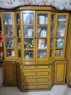 Wooden Crockery Cabinet/Display Showcase with Glass doors
