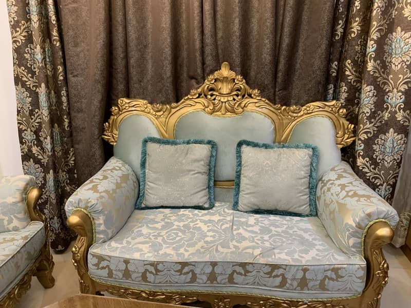 3 seater sofa set with 3 tables 1 large 2 small 2
