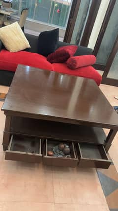 3 seater 2 seater sofa 1 wooden table