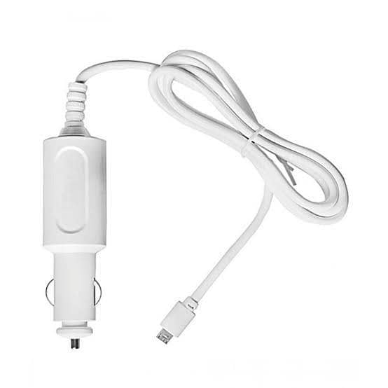 Universal Car Mobile Charger - Compatible with All Vehicles, White Color
