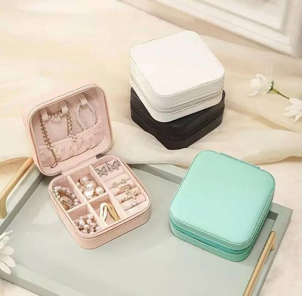 Jewelry Organizer Box for Travel - Leather Storage for Hair Accessories