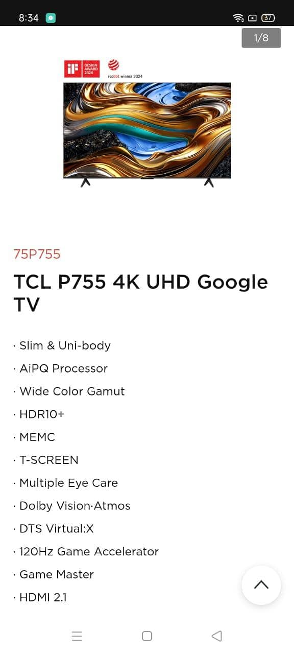 TCL 55P755 4K UHD SMART LED 12
