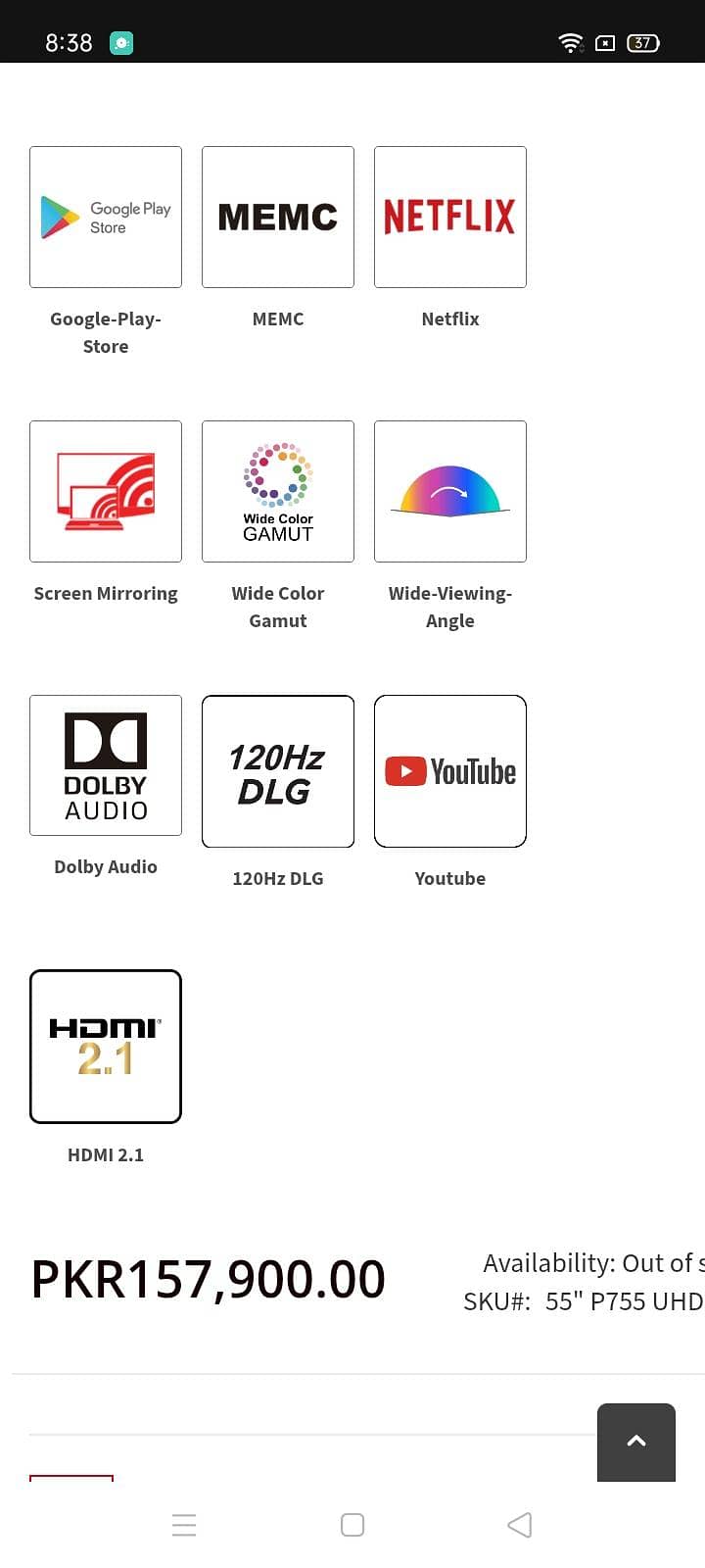 TCL 55P755 4K UHD SMART LED 16