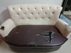 7 seater sofa set white & brown