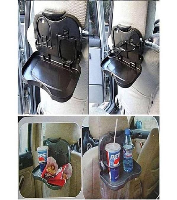 Black Foldable Food Tray Table for Cars