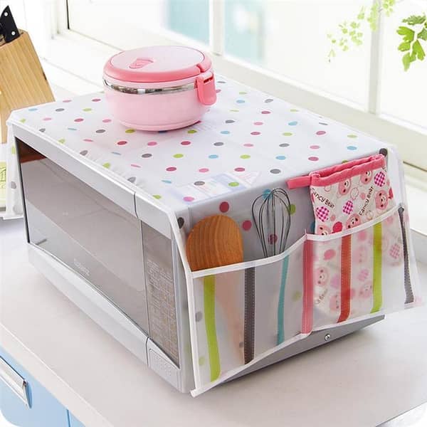 Microwave Oven Cover with Dustproof and Oil-Proof Features - Decorative Storage Bag Organizer