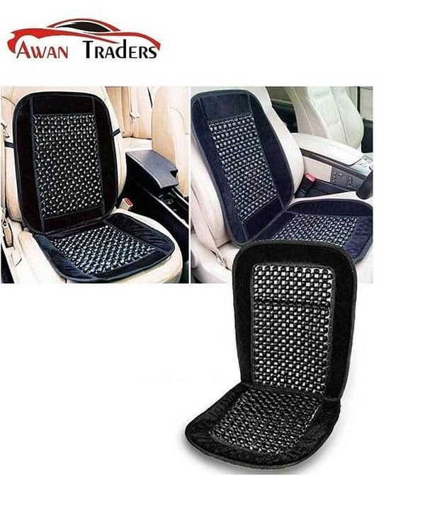 Black Wood Bead Car Moti Seat - 1 Piece, Universal Fit for Cars, Offices, and Homes