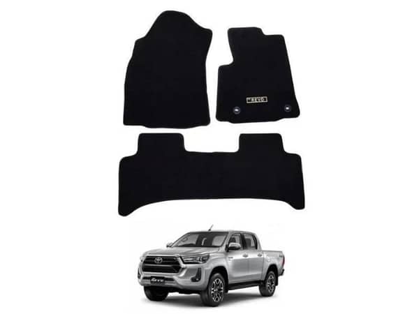 Toyota Revo Carpet Floor Mats (2015-2024) - Black - OEM Fit - 3 Piece Set