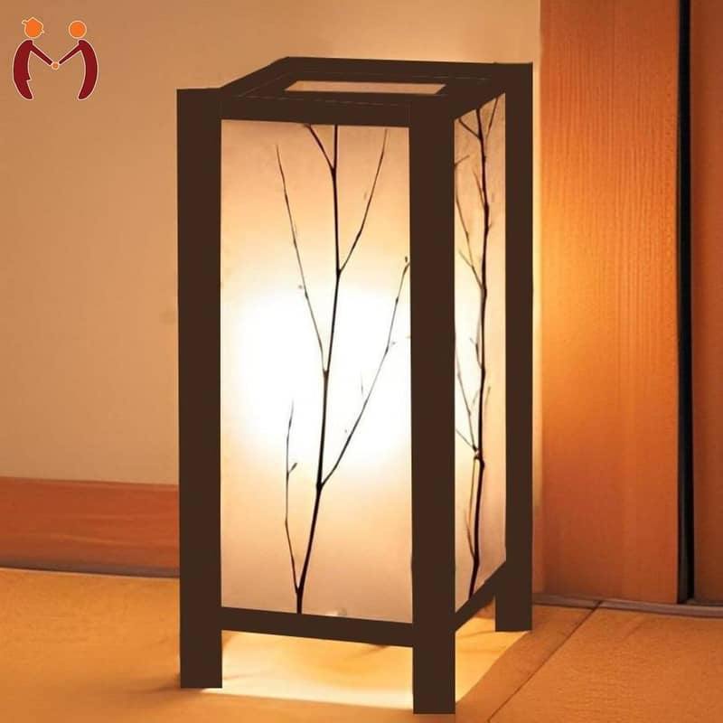 branch motif design wooden table & floor lamp 5