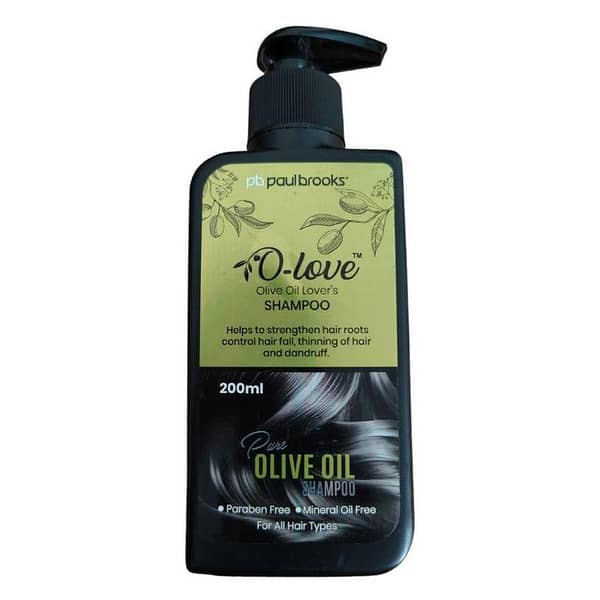 O Love Olive Hair Shampoo - Suitable for All Hair Types - 200ml - Paraben and Mineral Oil Free - Reduces Dandruff and Hair Fall - Strengthens Roots
