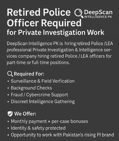 Retired Police Officer Required for Private Investigation Work