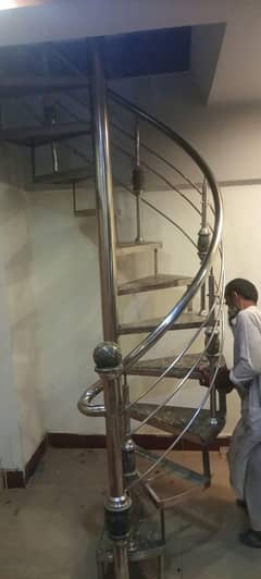 SS Iron Stairs For Sale Marble Flooring