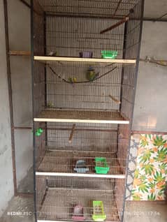 Birds cage four portions 4 months  used best quality wire work.