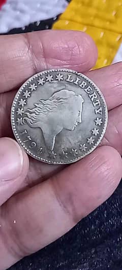 AMERICAN 1794 OLD COIN | FLOWING HAIR ANTIQ & RARE SILVER DOLLAR COIN