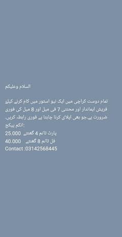 we are hiring male and female candidate