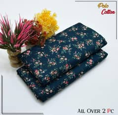 2 pcs women's unstiched  printed suit