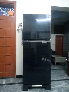Haier large size black glass door fridge