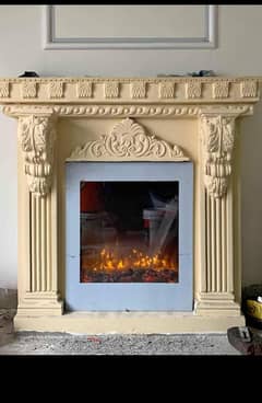 Electric fireplace - Marble fireplace - fire place - Pvc wall panel