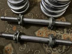 Adjustable Iron dumbbells Almost new.