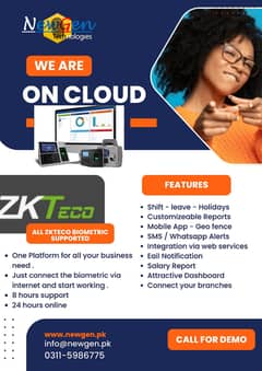 Zkteco Smart-in Cloud base Time Attedance Software in just PKR:6000
