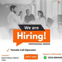 Female Requird Call Operator