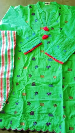 3 Pc stiched Shaffon embroidered dress