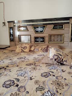double bed 2side table dewan almirah cupboard dresing