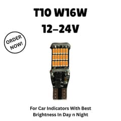INDICATOR AMBER LED BULB T-10 45 SMD