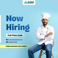 Full-Time Cook Needed (Male Only)  Location: 371-J Block Commercial