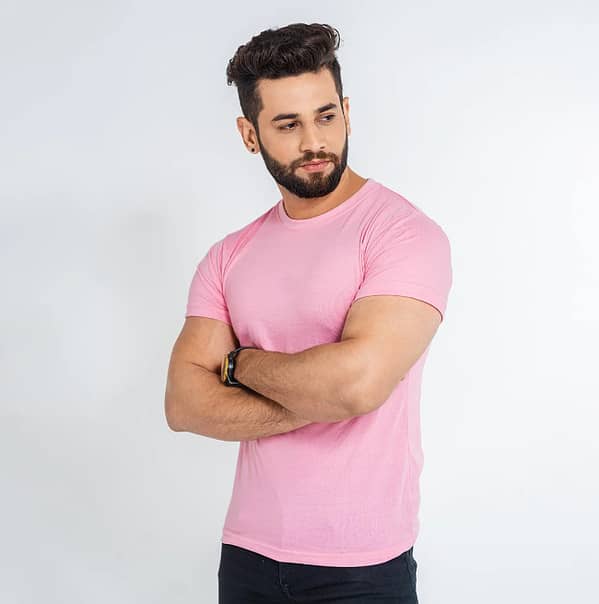 Jack Beos Men's Baby Pink Half Sleeve T-Shirt - Premium Quality, Lightweight and Comfortable