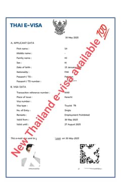 Thailand e-visa done 