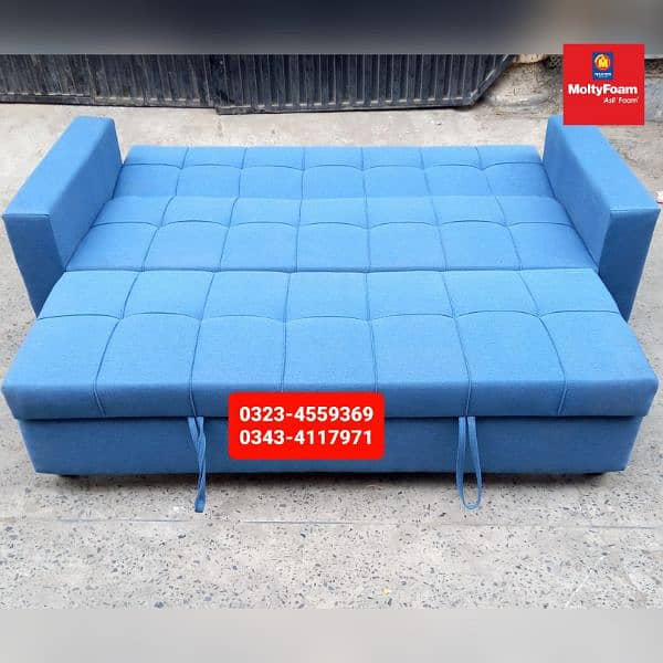 Sofa cum bed Molty double bed folding bed /Foam Mattress/Dining Table 2