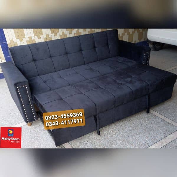 Sofa cum bed Molty double bed folding bed /Foam Mattress/Dining Table 8