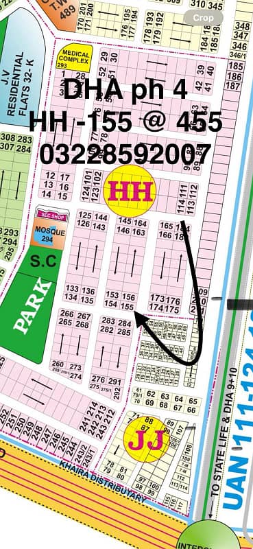 CORNER of 1 Kanal Top Location Plot No- 155 Block HH Phase 4 DHA Lahore For Urgent Sale 0