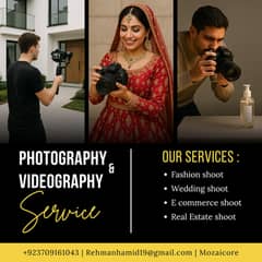 Photographer & Videography Service|Weddings,Events,Ads,Content Creator