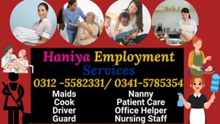 House maids , Maid, Baby Sitter, Chef , Couple , Driver , Patient car