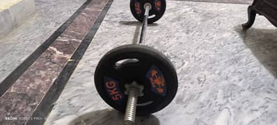 Iron rod with weight plates