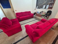 6 Seater Cherry Red Sofa Set