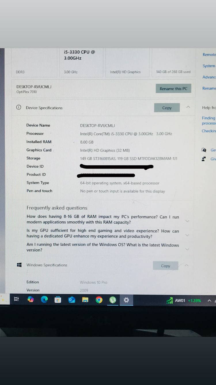 Dell Core i5, 3rd-Generation CPU 7