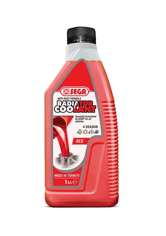 Sega 1L Red Radiator Coolant Premix for Cars - Long Life Formula, Tested and Approved in Europe, Made in Turkey
