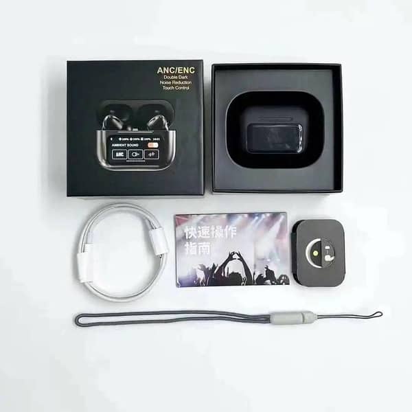 Airpods Pro A9 Wireless Earbuds with ANC, ENC, Touch Control, and Bass Boosted Sound for Android and iOS