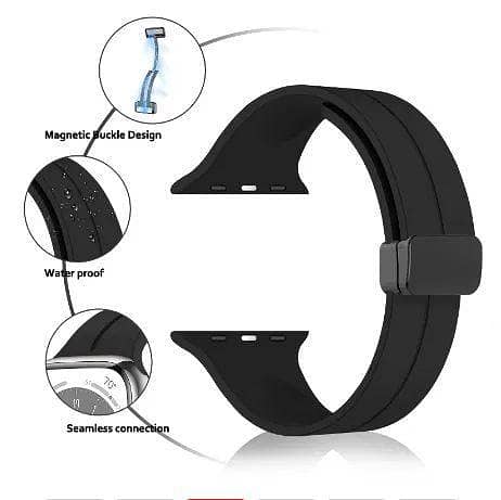 Silicone Magnetic Straps for Smart Watches | Compatible with 42mm, 44mm, 45mm, and 49mm i-Watch Models