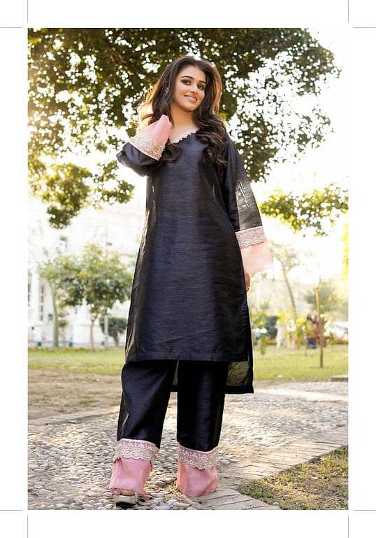Insiya 3-Piece Suit: Digital Print Lawn Embroidered Shirt and Dupatta with Plain Trouser for Women and Girls